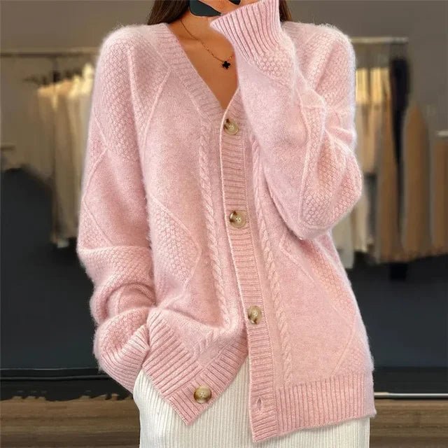 Button-Front Knit Cardigan