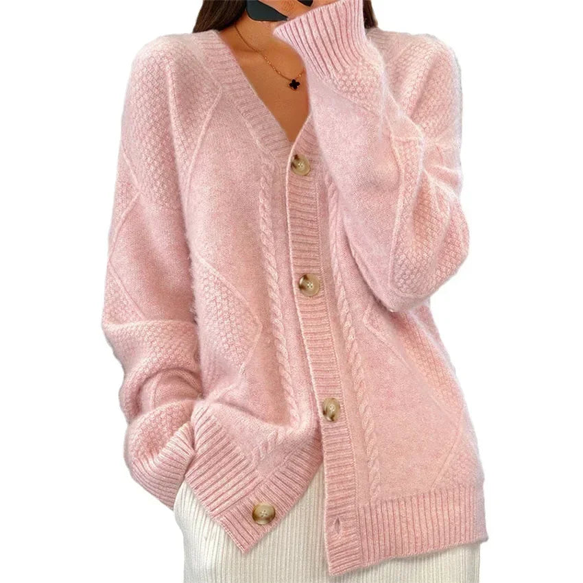 Button-Front Knit Cardigan