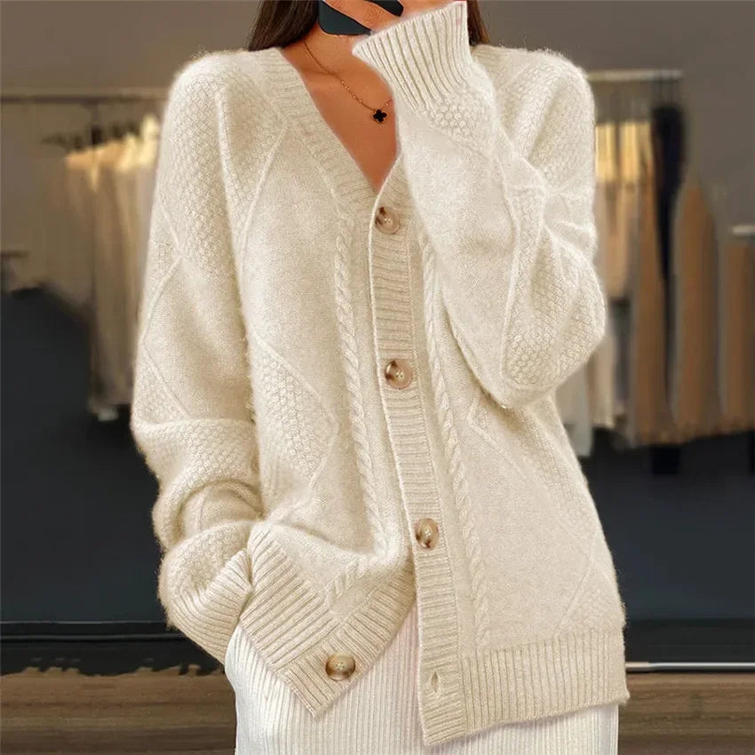 Button-Front Knit Cardigan