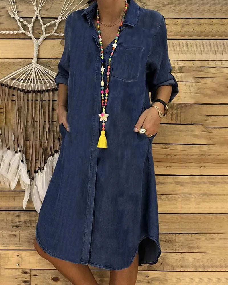 Casual Denim Shirt Dress for a Comfortable Fit