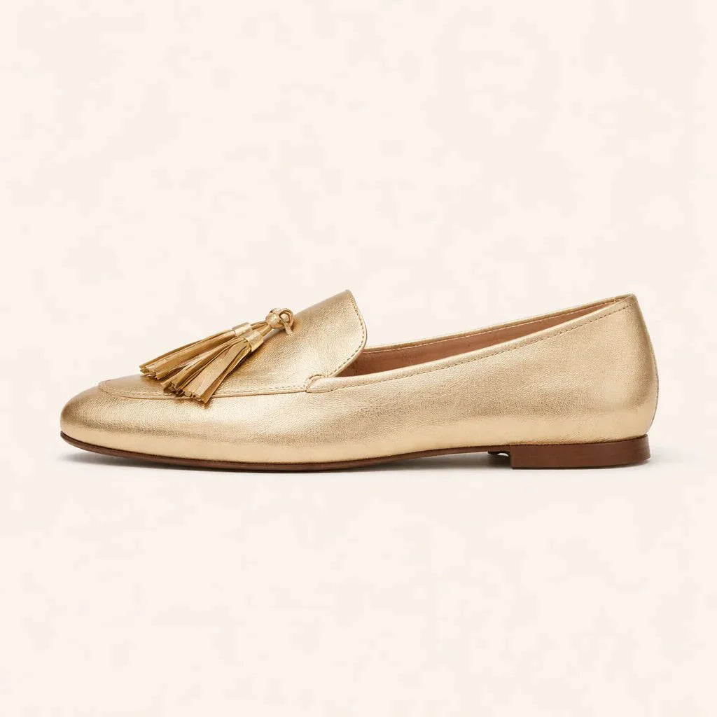 Golden Tassel Moccasin Loafers