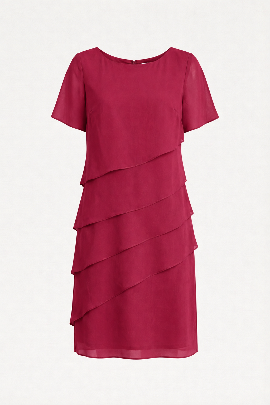 Layered Chiffon Short Sleeve Dress