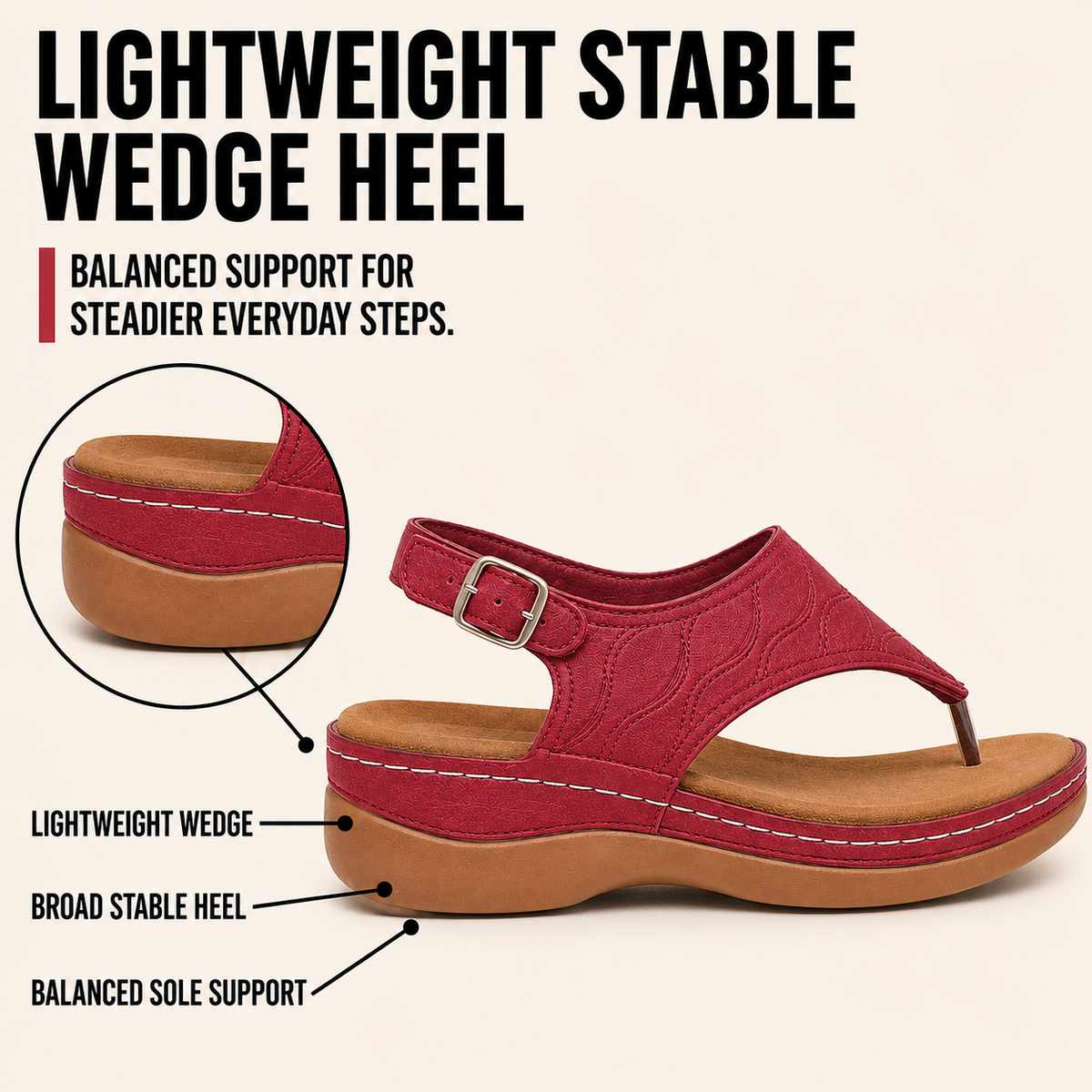 Wedge Sole Ankle Strap Sandals