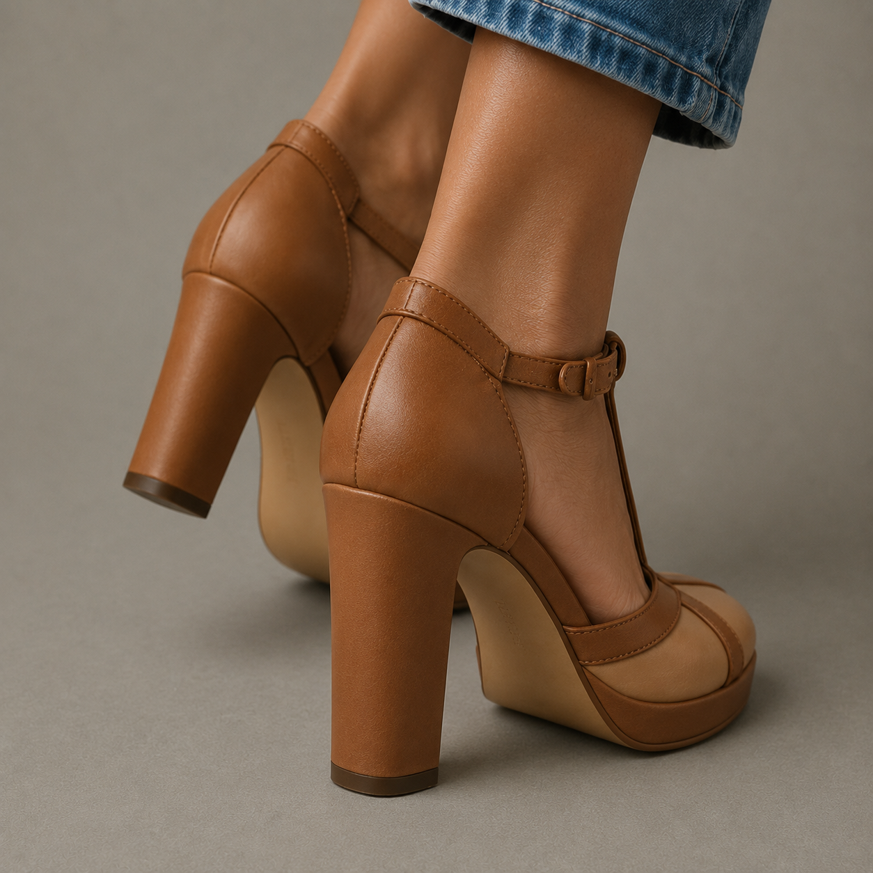 Orthopedic Ankle-Strap Open-Toe Heeled Sandals