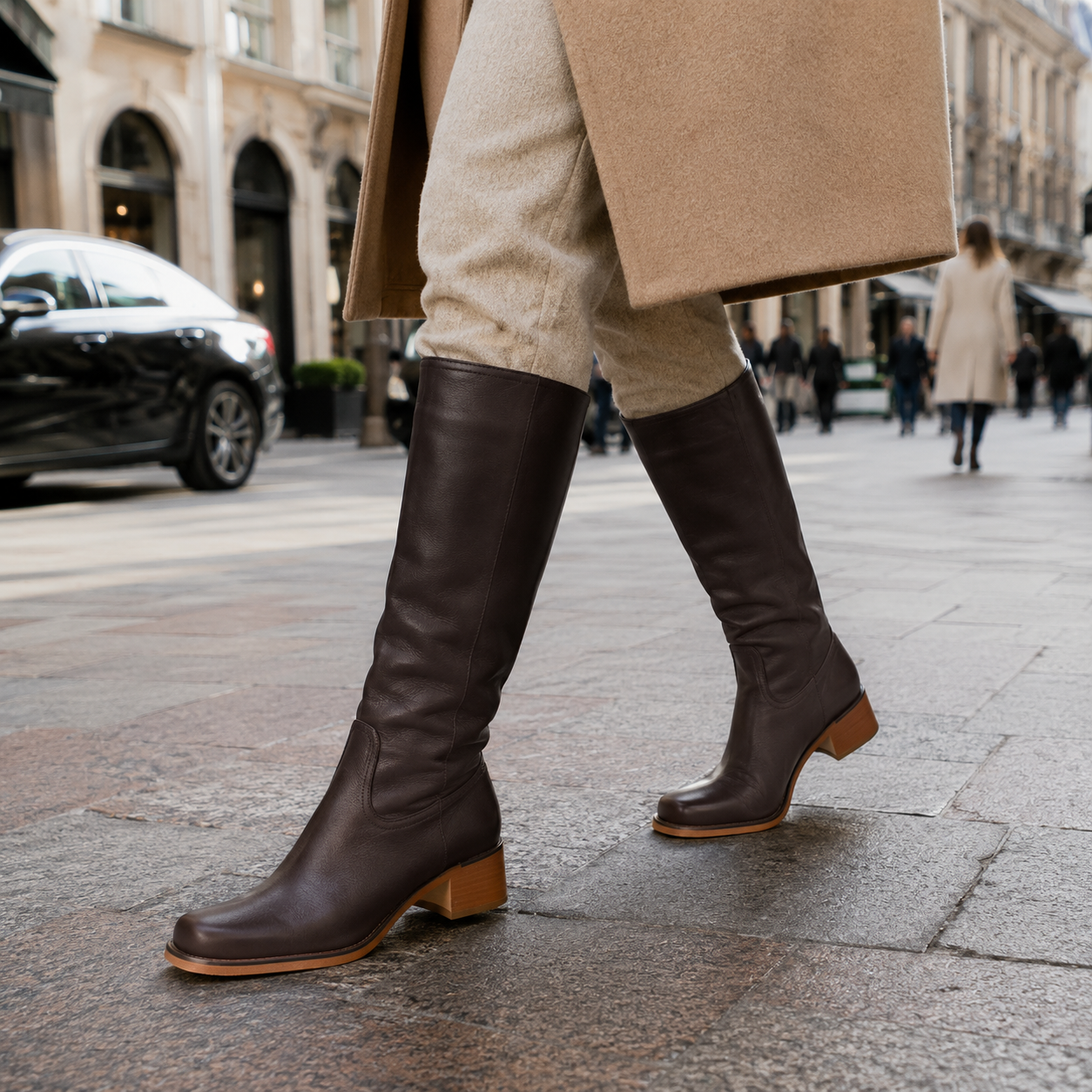 Sleek Knee-High Leather Boots