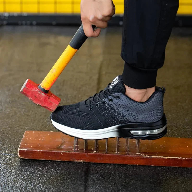 Unisex Air Cushion Steel Toe Safety Sneakers