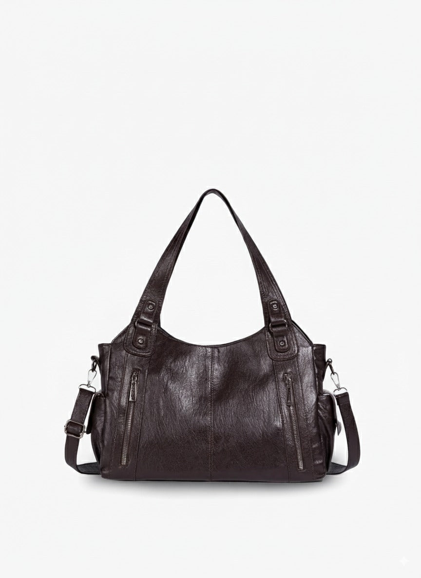 Structured Vegan Leather Shoulder Bag
