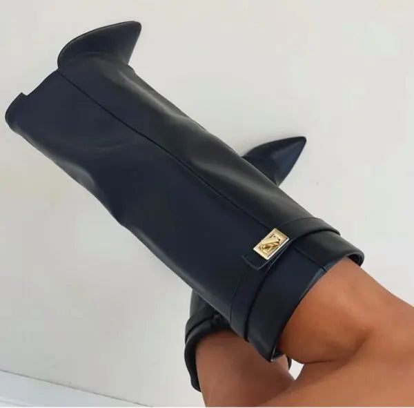 Sleek Tall Shaft Heeled Boots