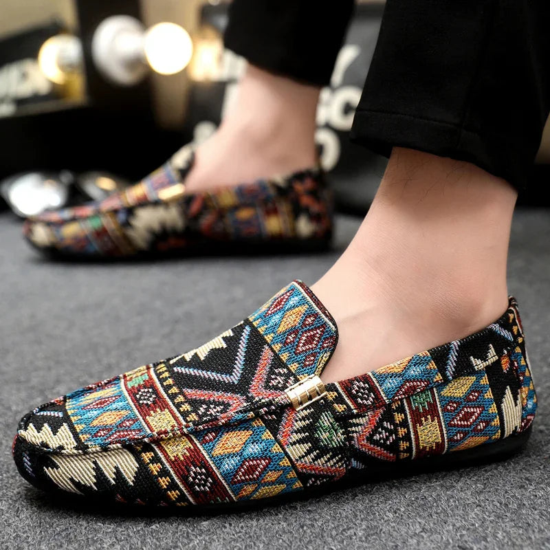 Rio Aztec Canvas Loafers
