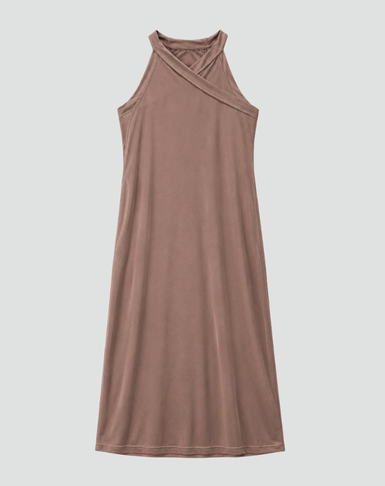 Halter Neck Draped Mini Dress