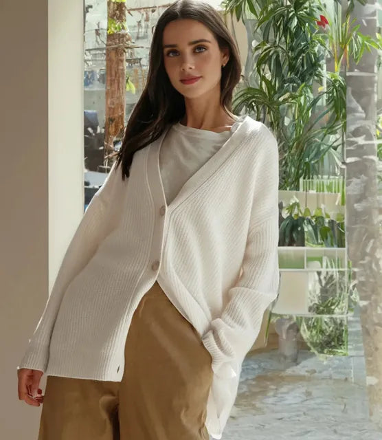 Women's Oversized Knit Button Cardigan