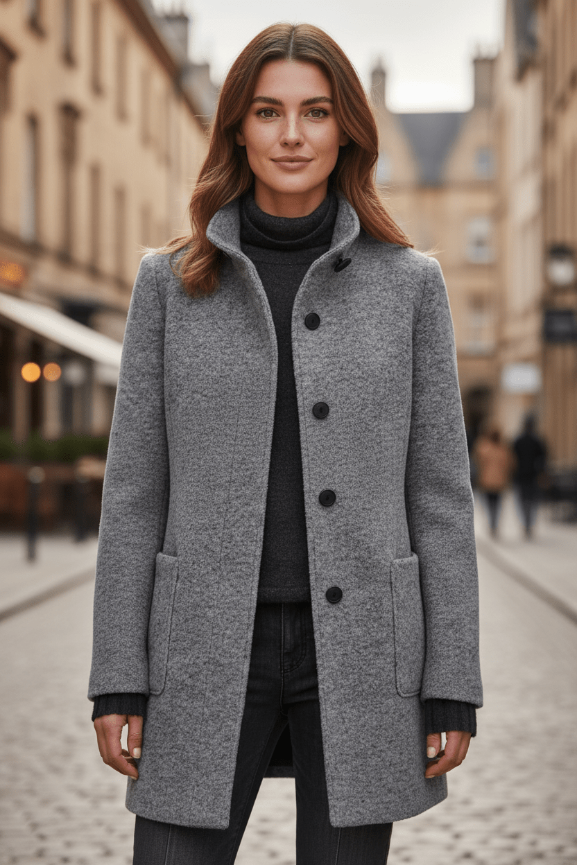 Charlotte Davies Wool-Blend Tailored Overcoat