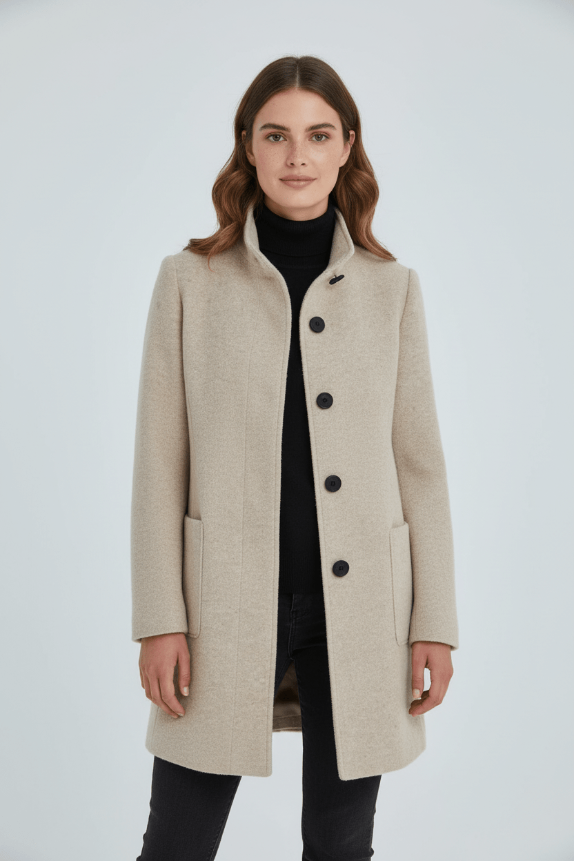 Charlotte Davies Wool-Blend Tailored Overcoat