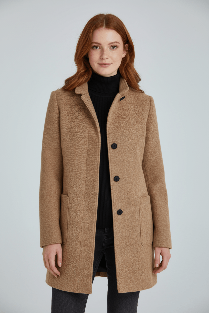 Charlotte Davies Wool-Blend Tailored Overcoat