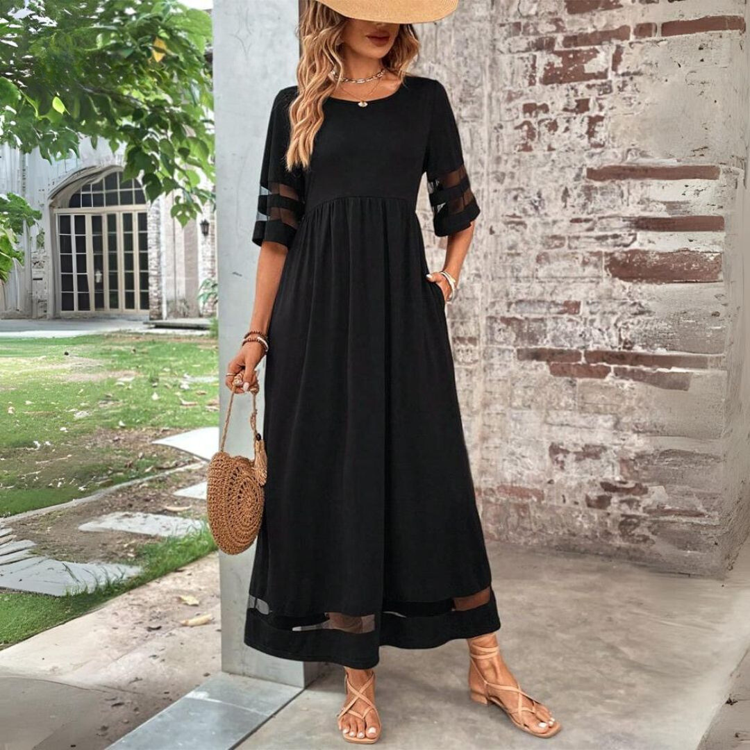 Tummy-Flattering Ruched Coverage Maxi Dress