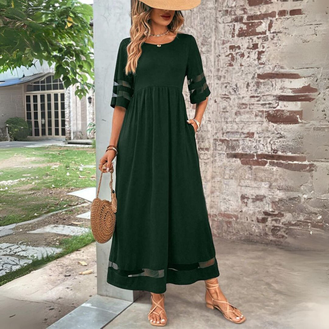 Tummy-Flattering Ruched Coverage Maxi Dress