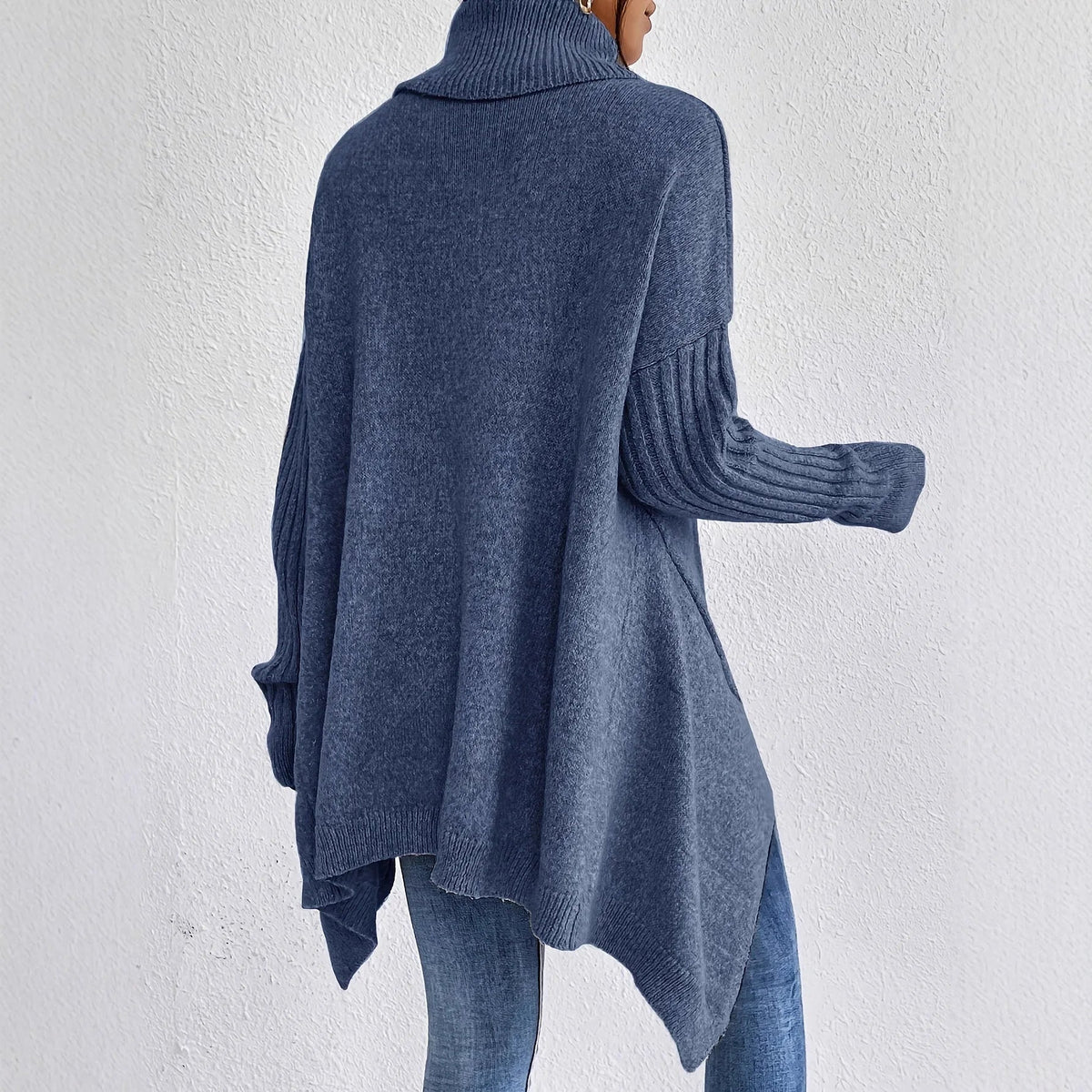 Oversized Ribbed Turtleneck Sweater