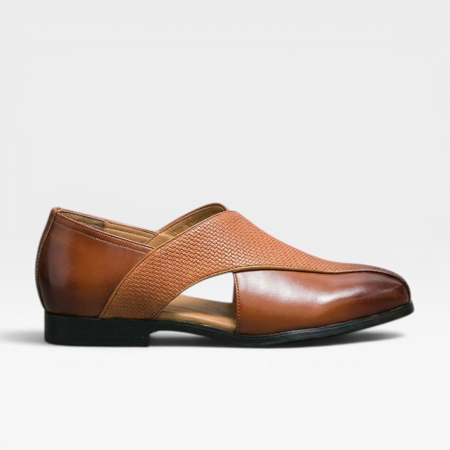 Cross Strap Genuine Leather Loafers