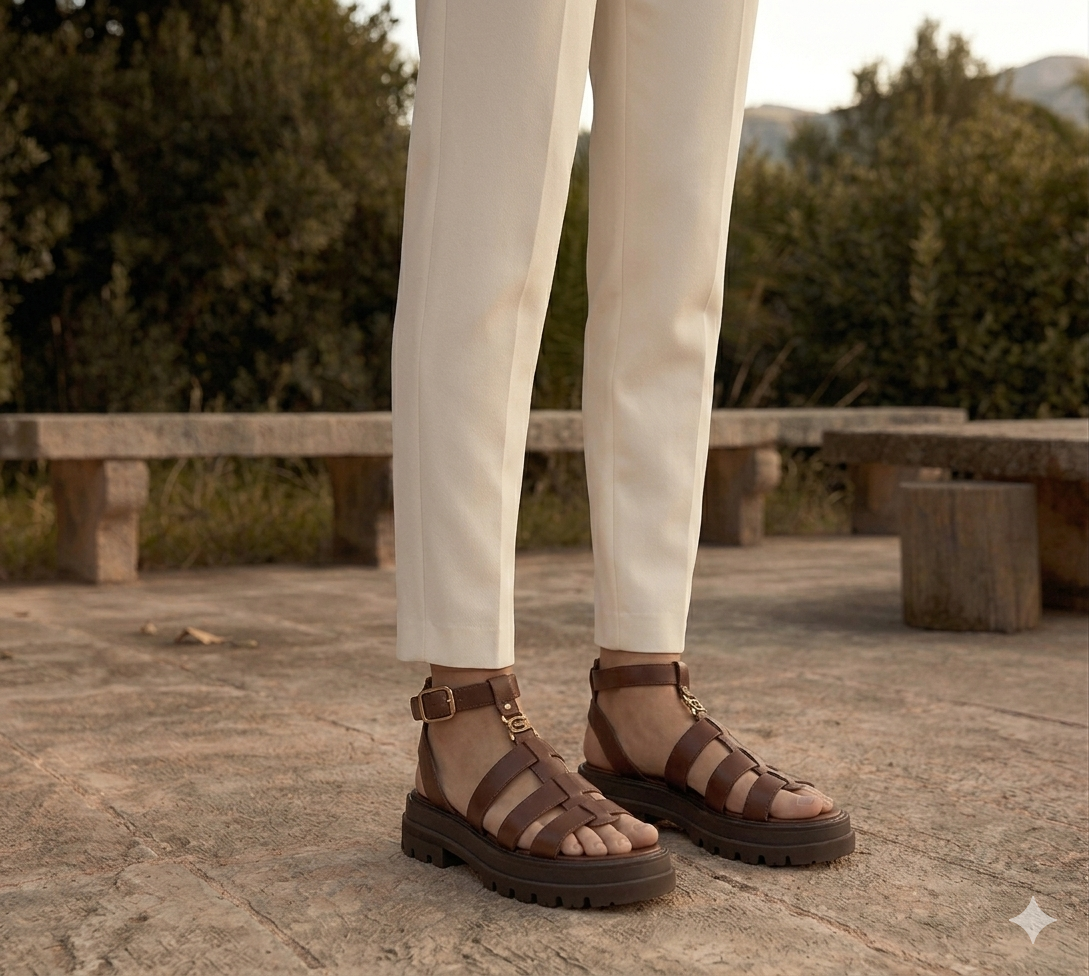 Chunky Sole Braided Slip-On Summer Sandals
