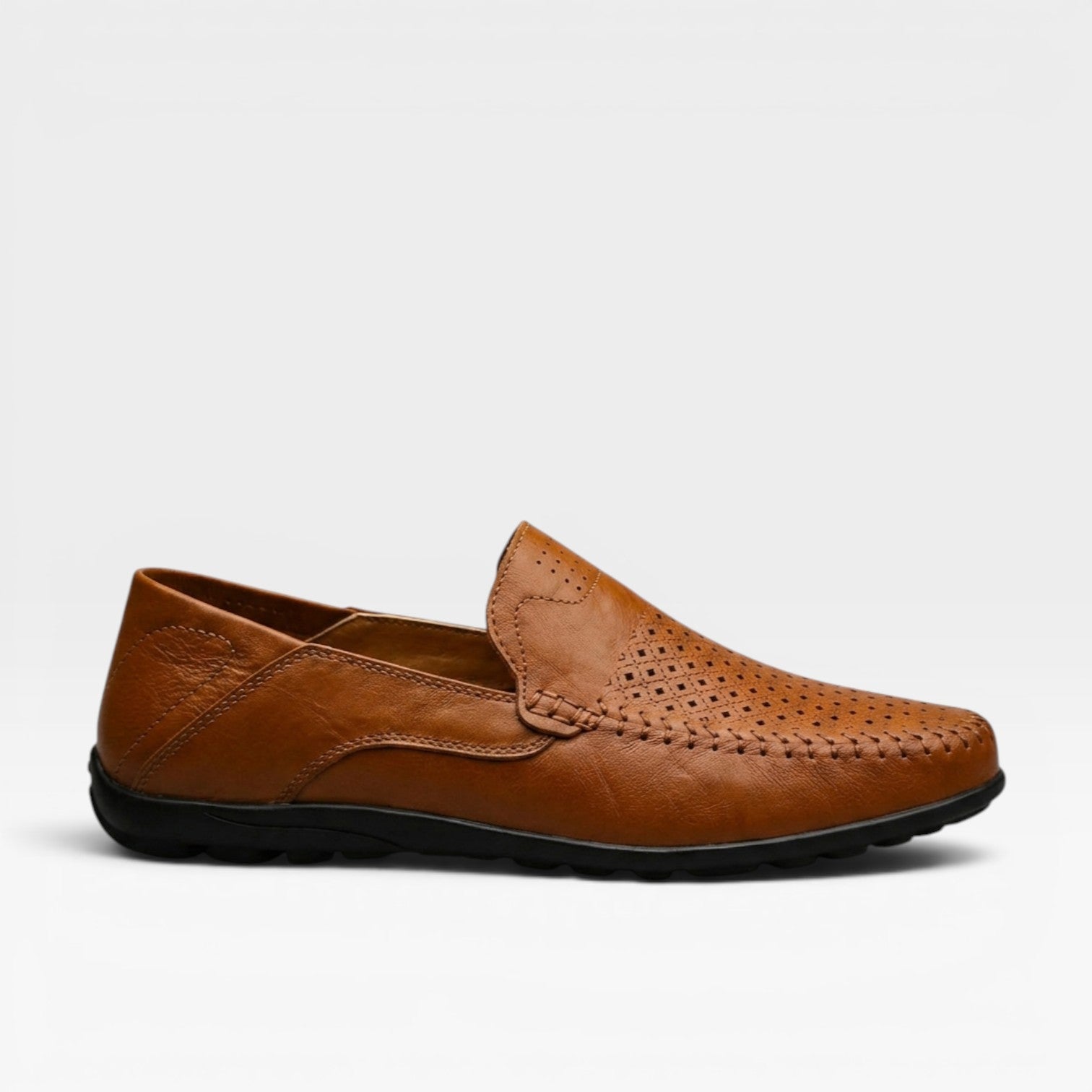 Breathable Genuine Leather Slip-On Loafers