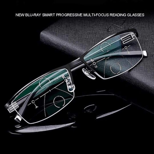 Progressive Blue Light Blocking Glasses with Auto-Focus Lenses