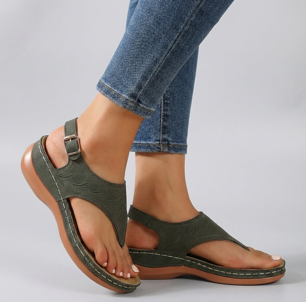 Wedge Sole Ankle Strap Sandals