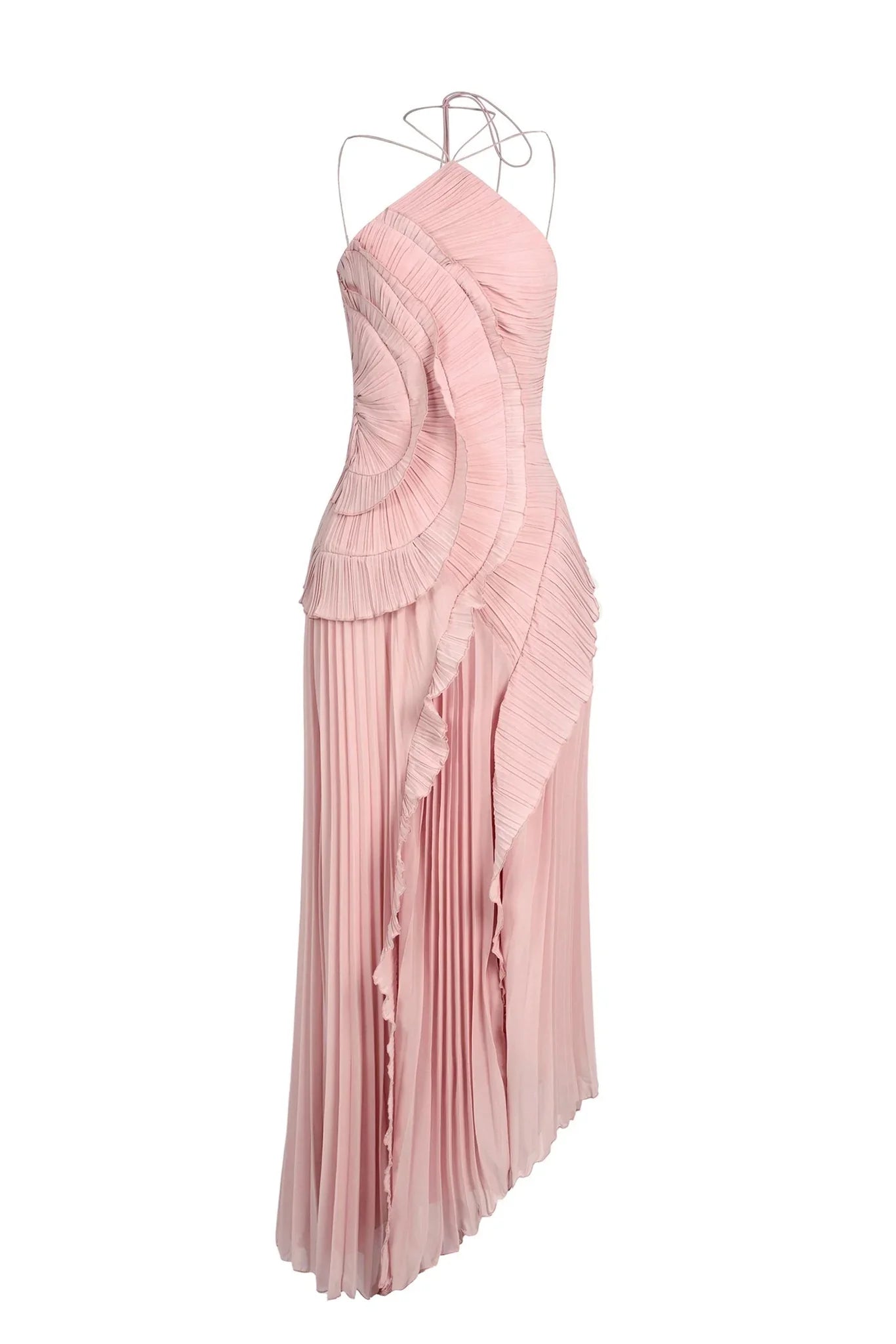 Sleeveless Pleated Ruffle Midi Dress for Women