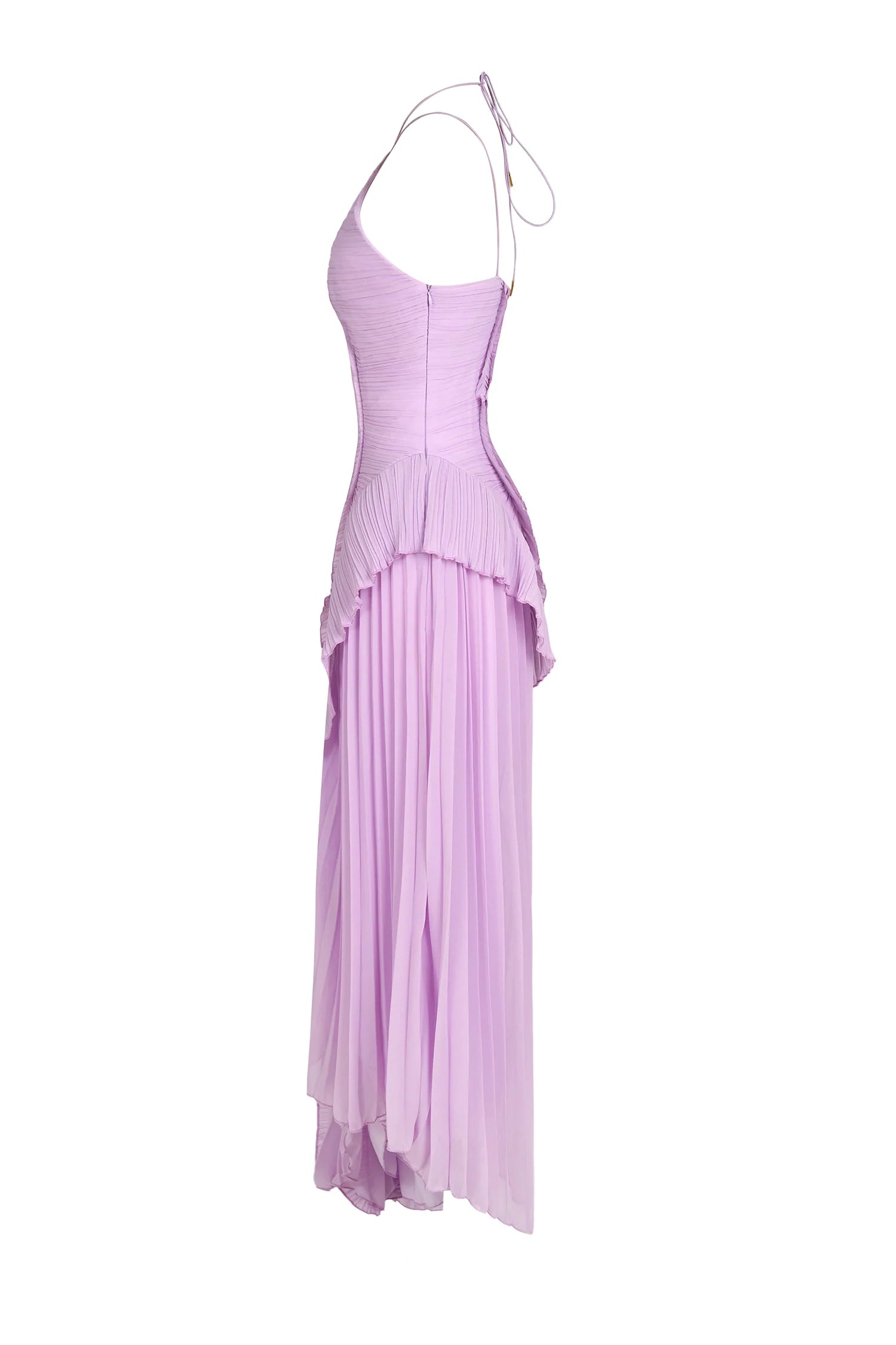 Sleeveless Pleated Ruffle Midi Dress for Women