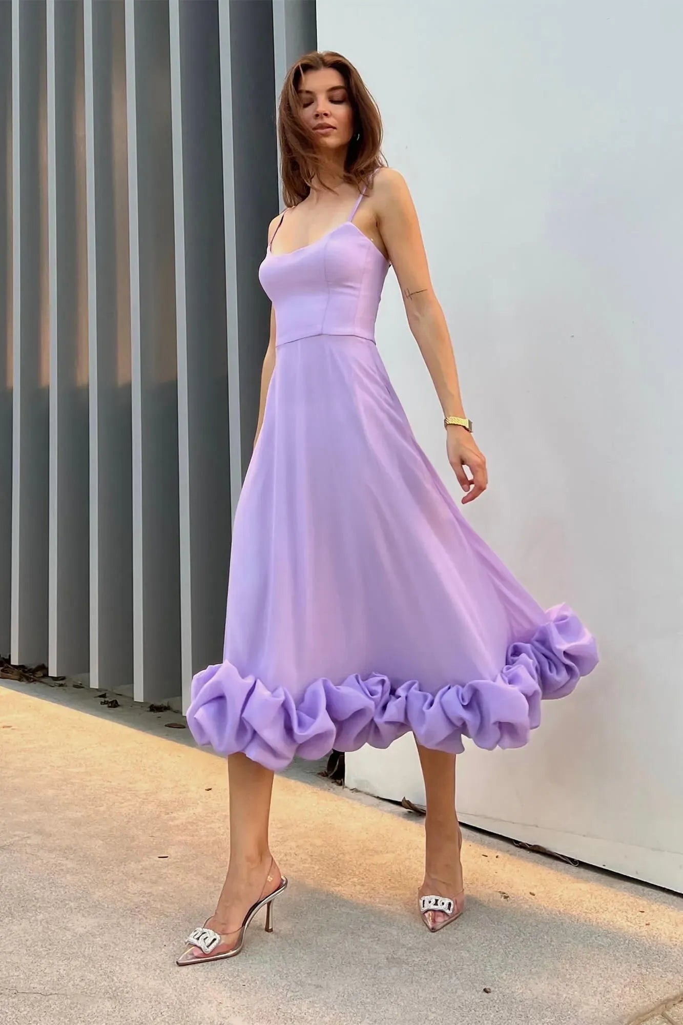 Sleeveless Defined-Waist Twirl Midi Dress