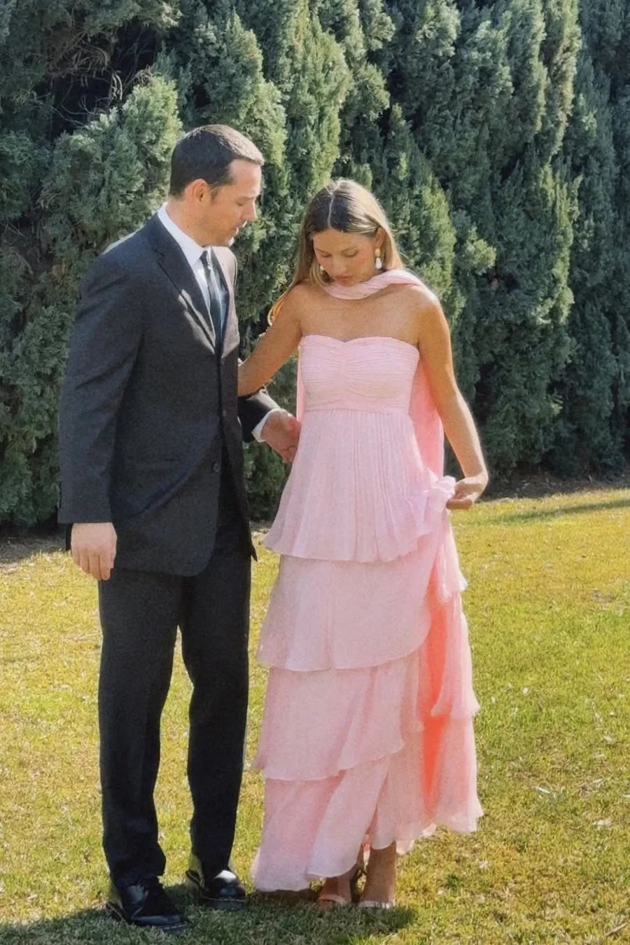 Strapless Tiered Maxi Dress for Weddings