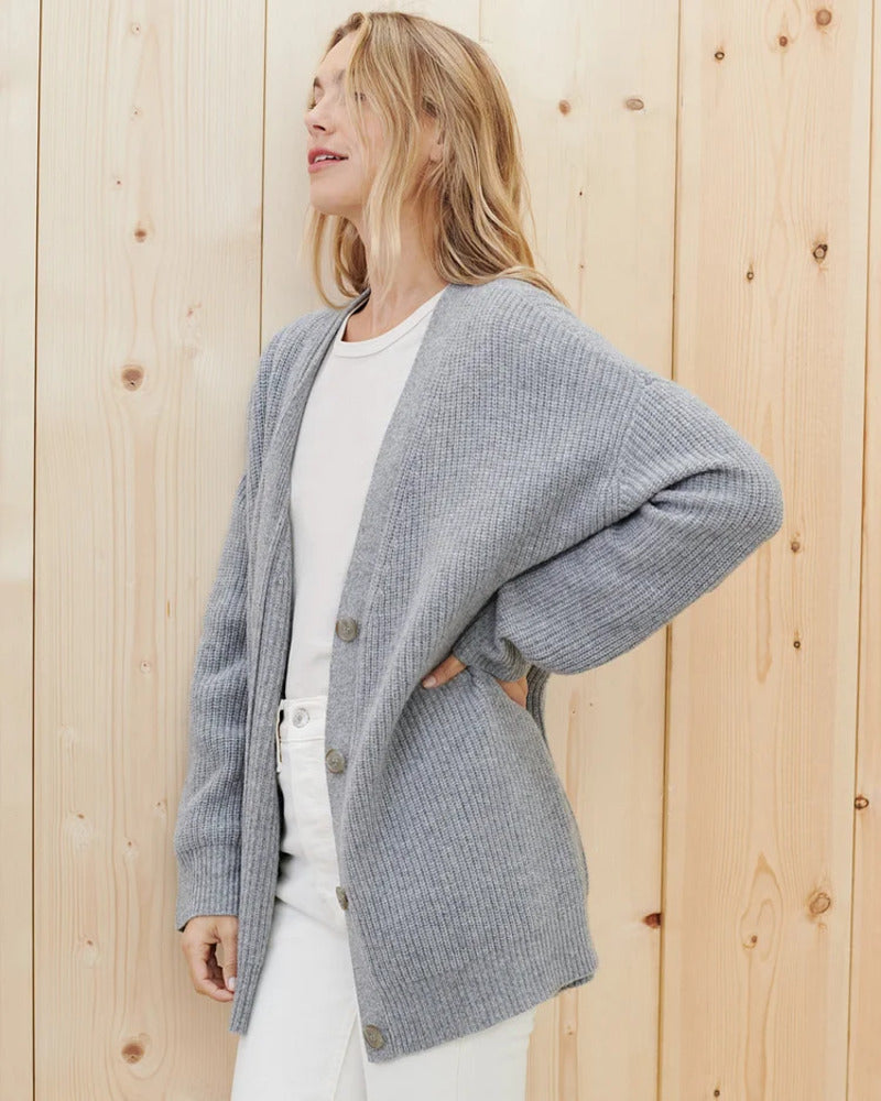 Oversized Soft Knit Cardigan In Neutral Tones
