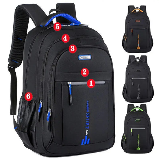 Waterproof Oxford Backpack with Multiple Compartments