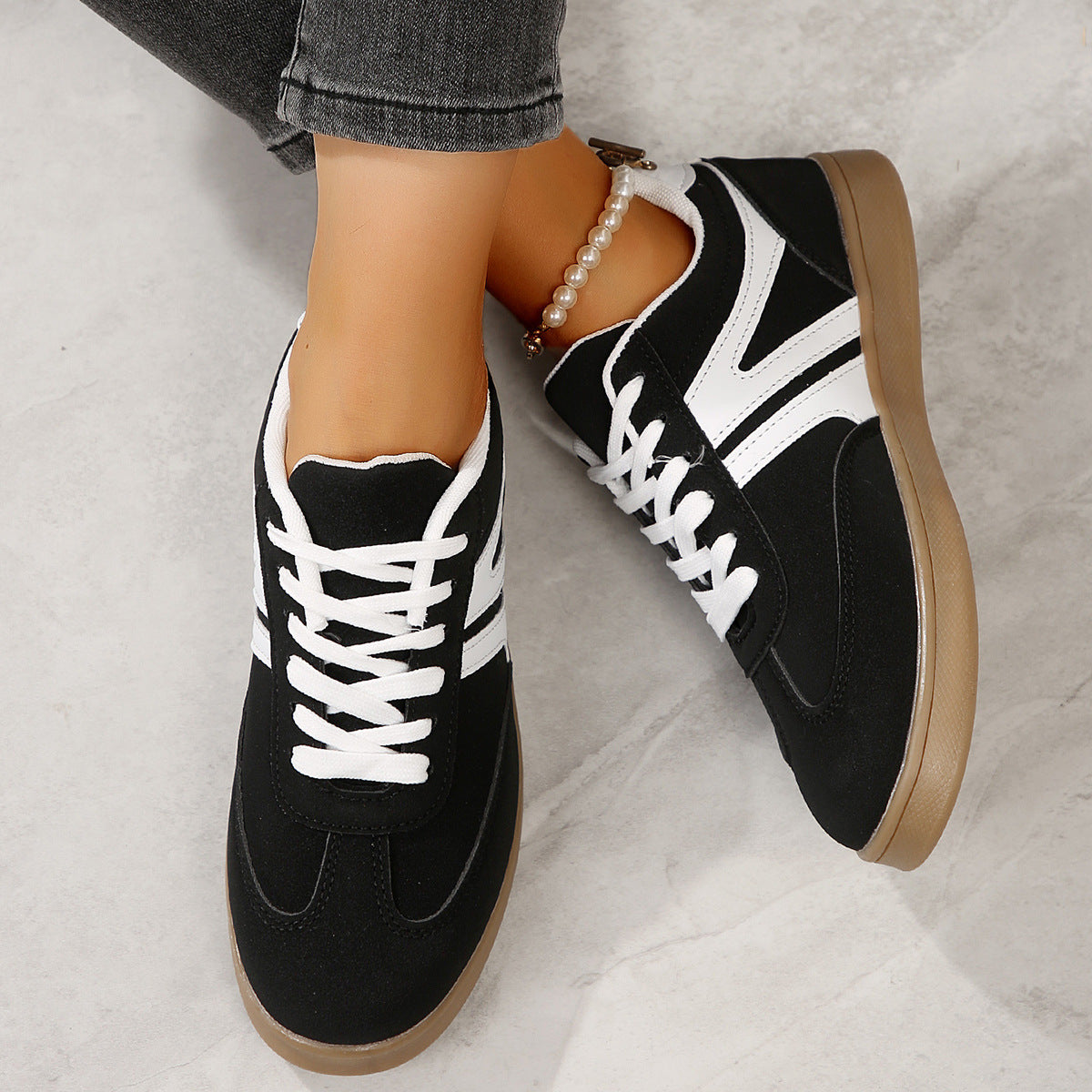 Wide Fit Lace-Up Supportive Sneakers