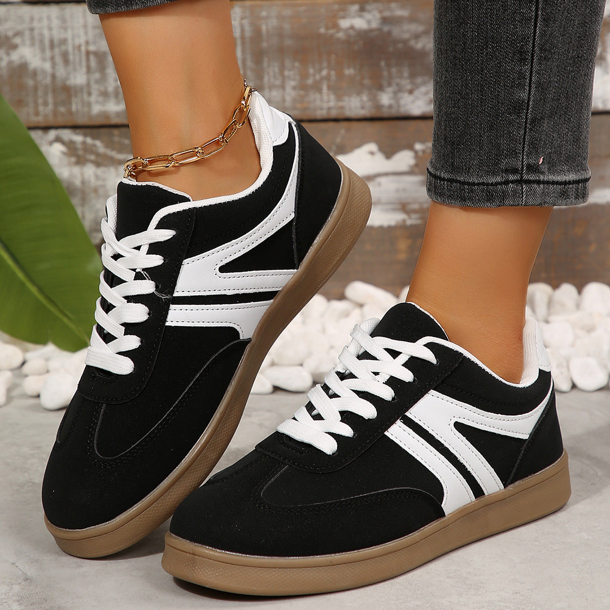 Wide Fit Lace-Up Supportive Sneakers