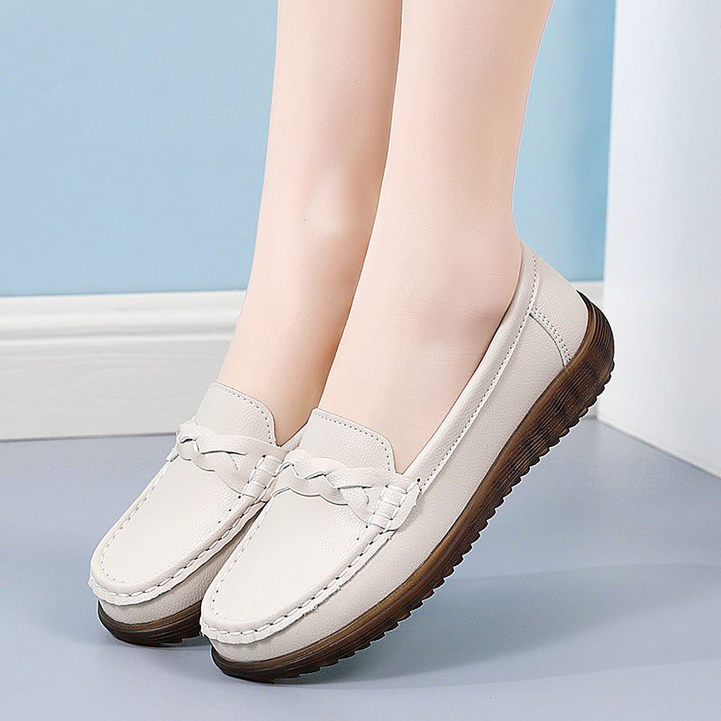Orthopaedic Wide Fit Leather Slip-On Loafers for Women