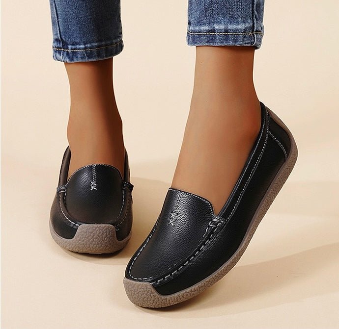 Women's Supportive Leather Loafers | Wide Fit Slip-On Comfort