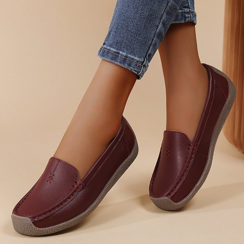 Women's Supportive Leather Loafers | Wide Fit Slip-On Comfort