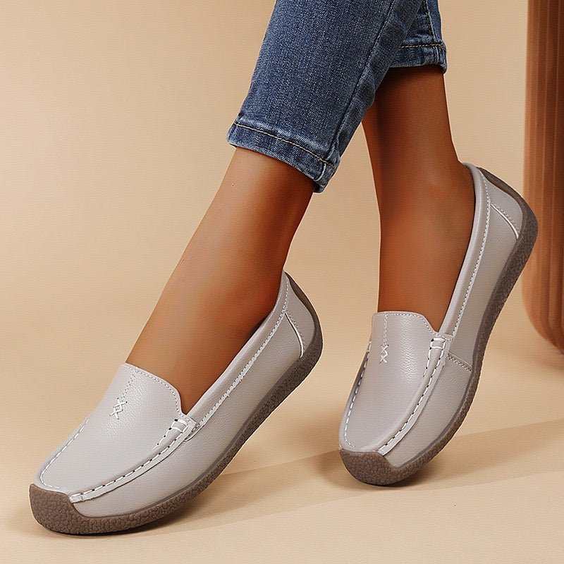 Women's Supportive Leather Loafers | Wide Fit Slip-On Comfort