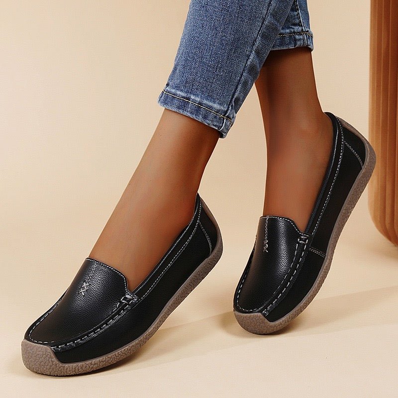 Women's Supportive Leather Loafers | Wide Fit Slip-On Comfort