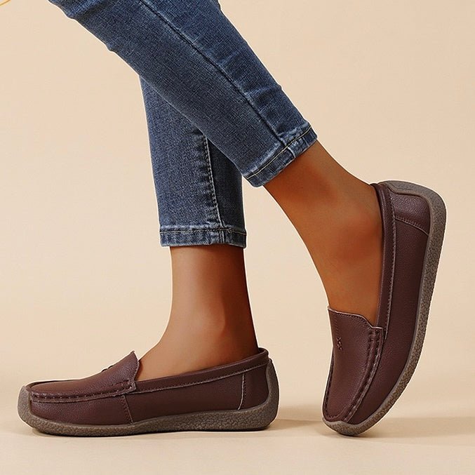 Women's Supportive Leather Loafers | Wide Fit Slip-On Comfort