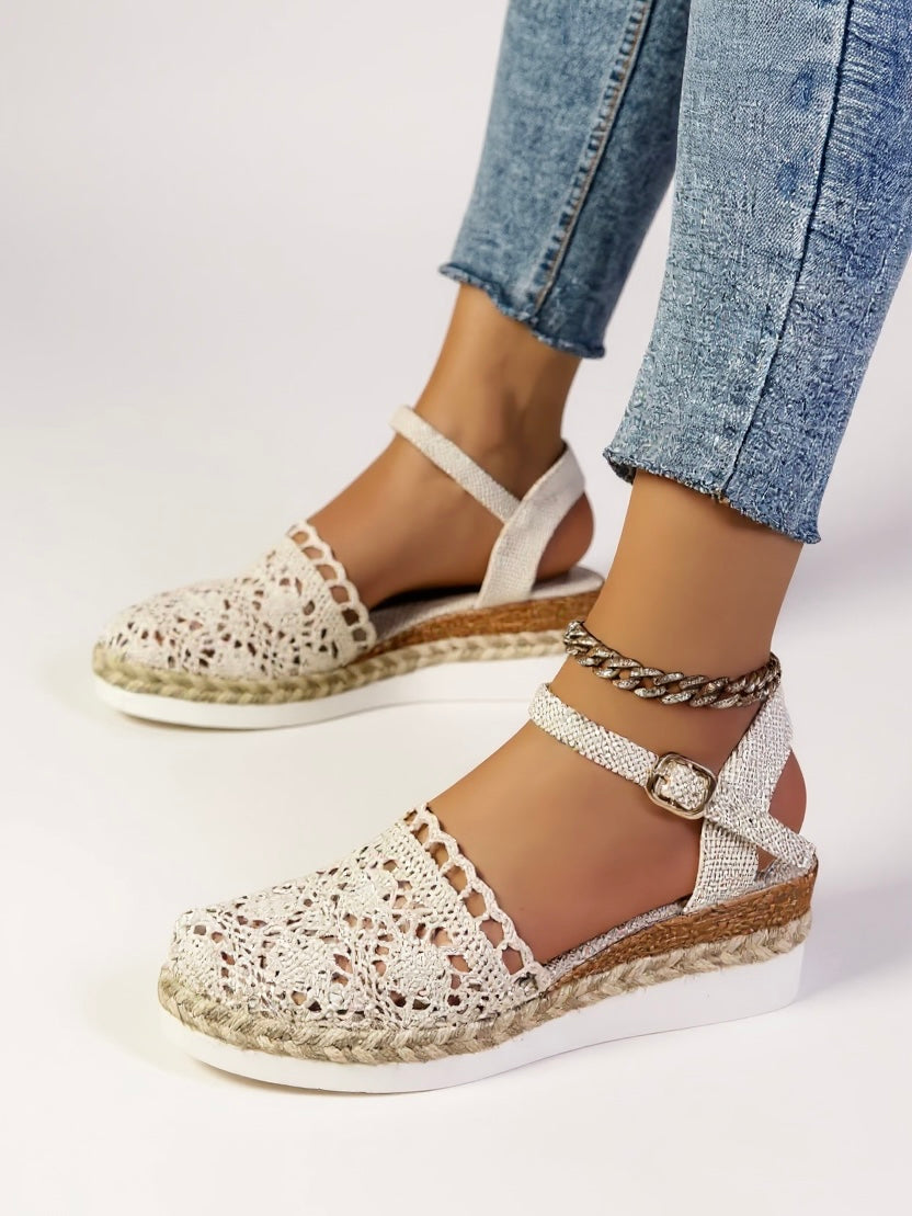 Women's Boho Espadrille Wedge Ankle Strap Sandals