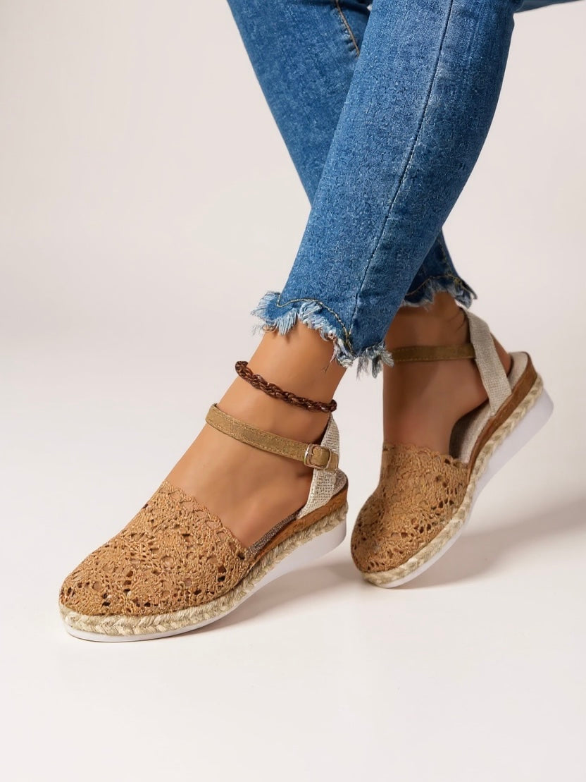 Women's Boho Espadrille Wedge Ankle Strap Sandals