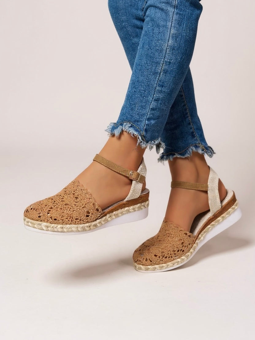 Women's Boho Espadrille Wedge Ankle Strap Sandals