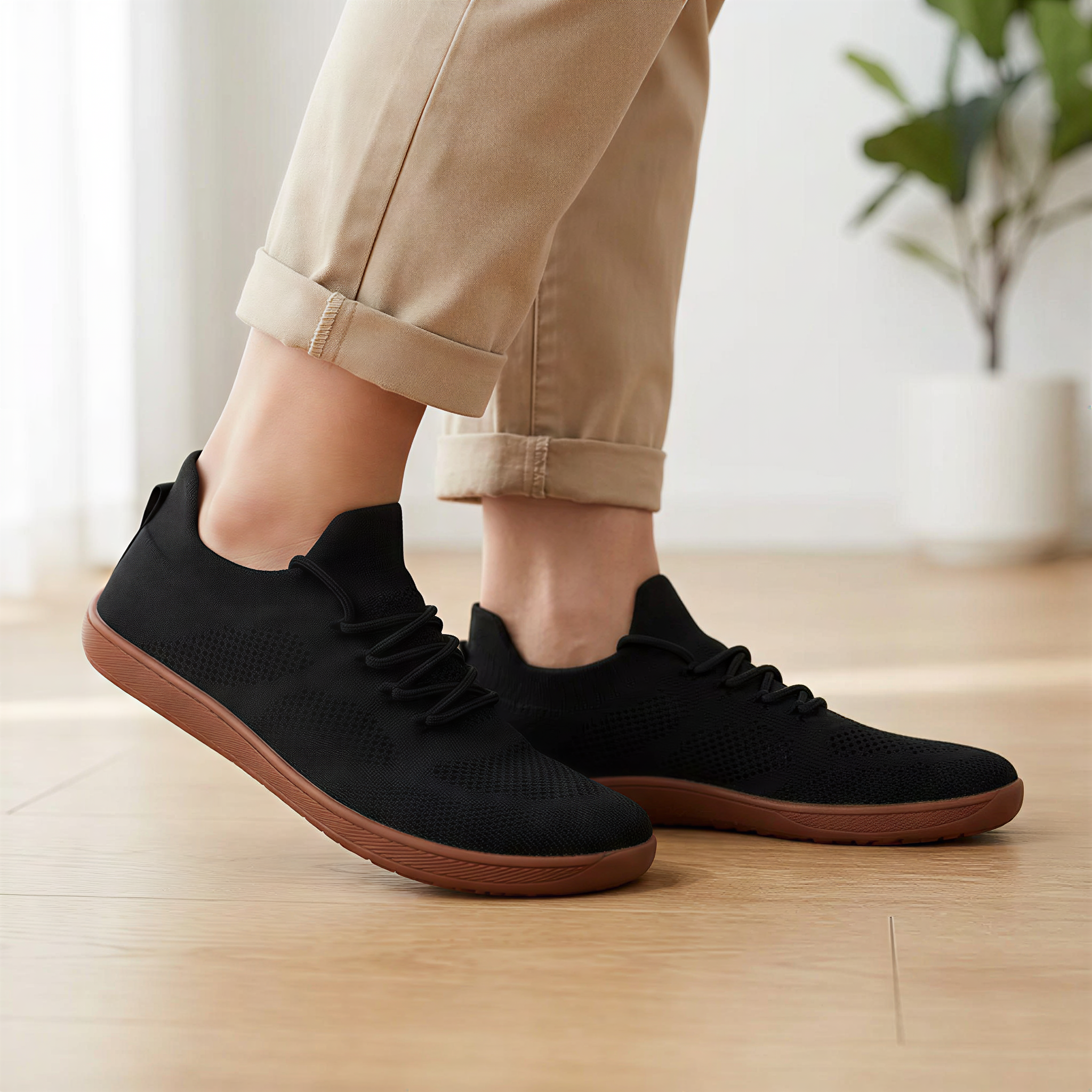Knit Barefoot Sneakers With Flexible Sole