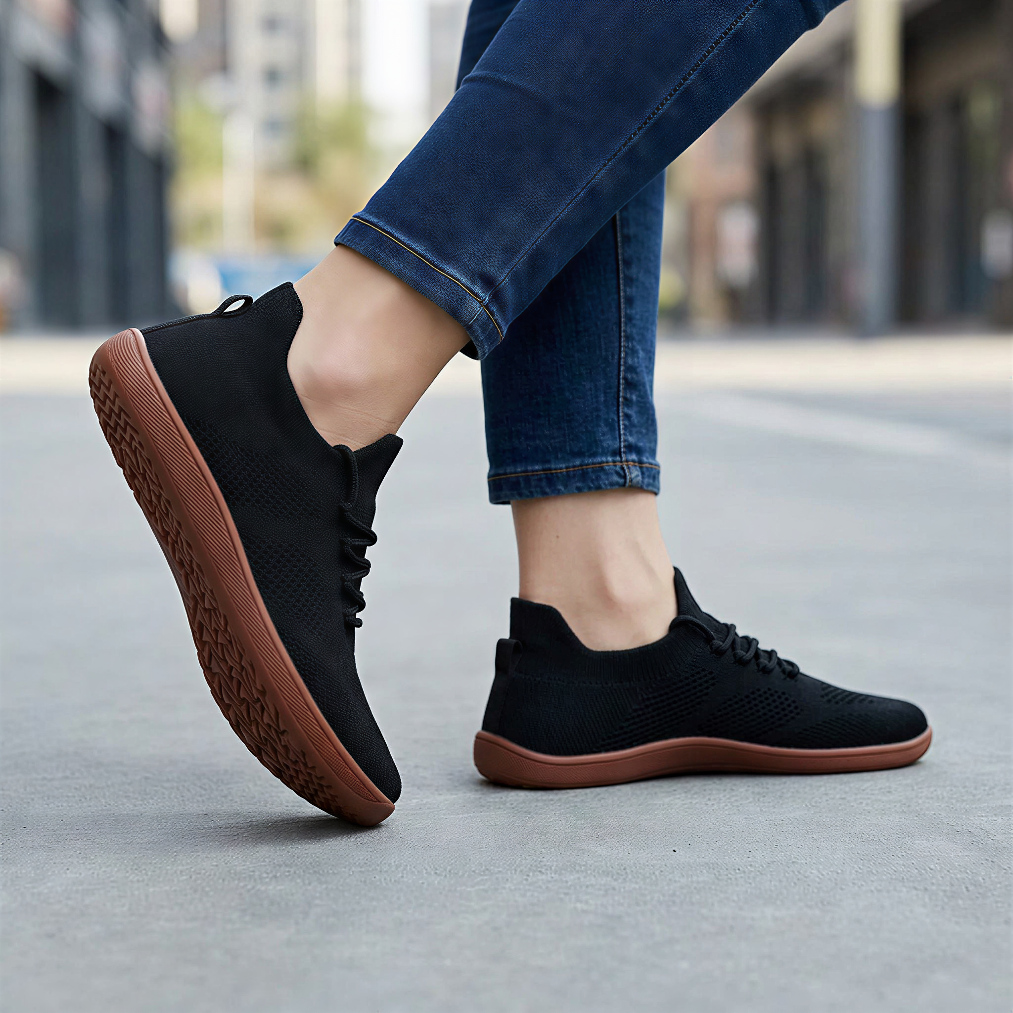 Knit Barefoot Sneakers With Flexible Sole