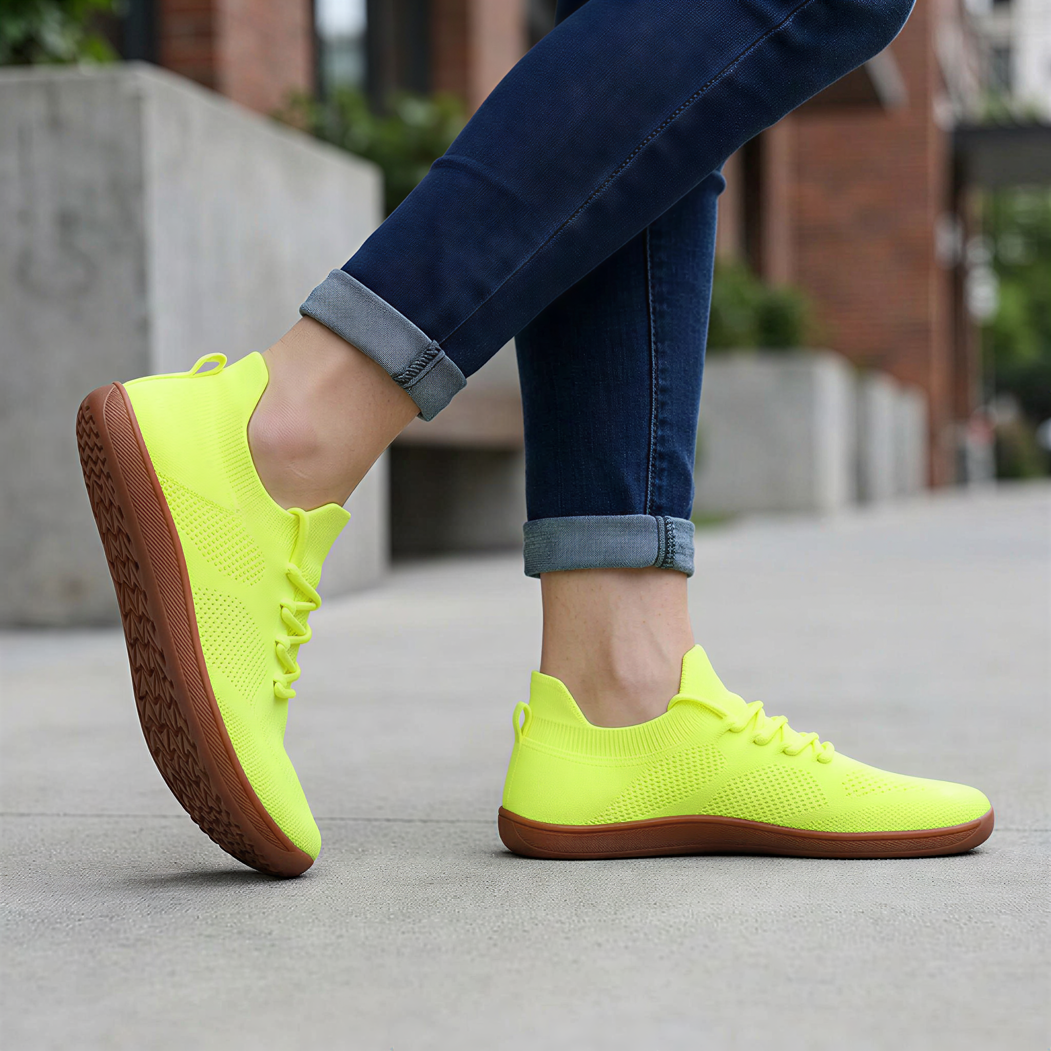 Knit Barefoot Sneakers With Flexible Sole