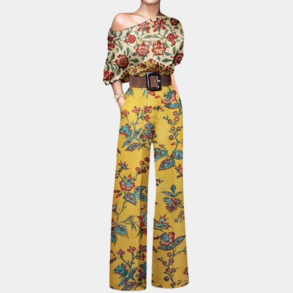 Butterfly Print Wide-Leg Jumpsuit