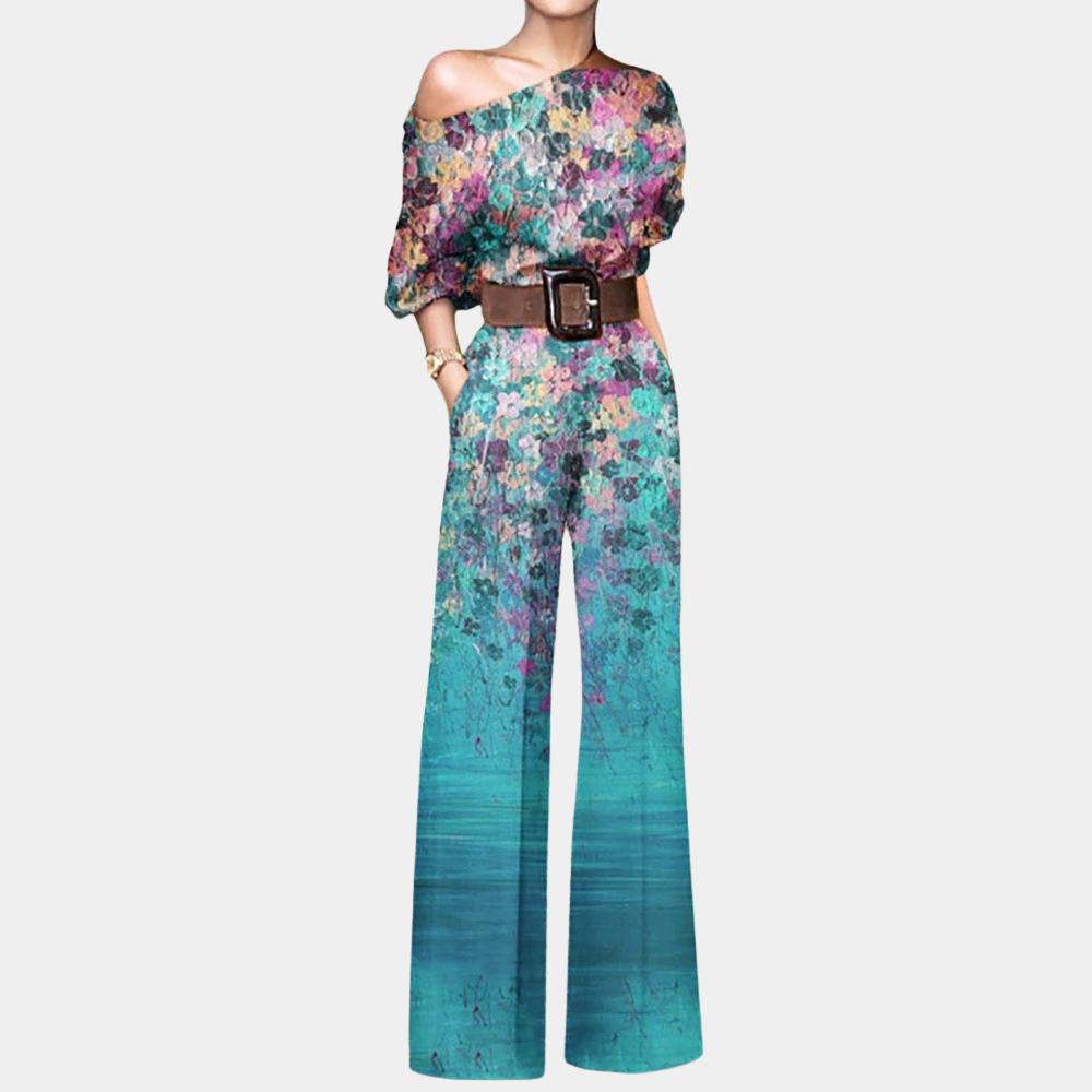 Butterfly Print Wide-Leg Jumpsuit