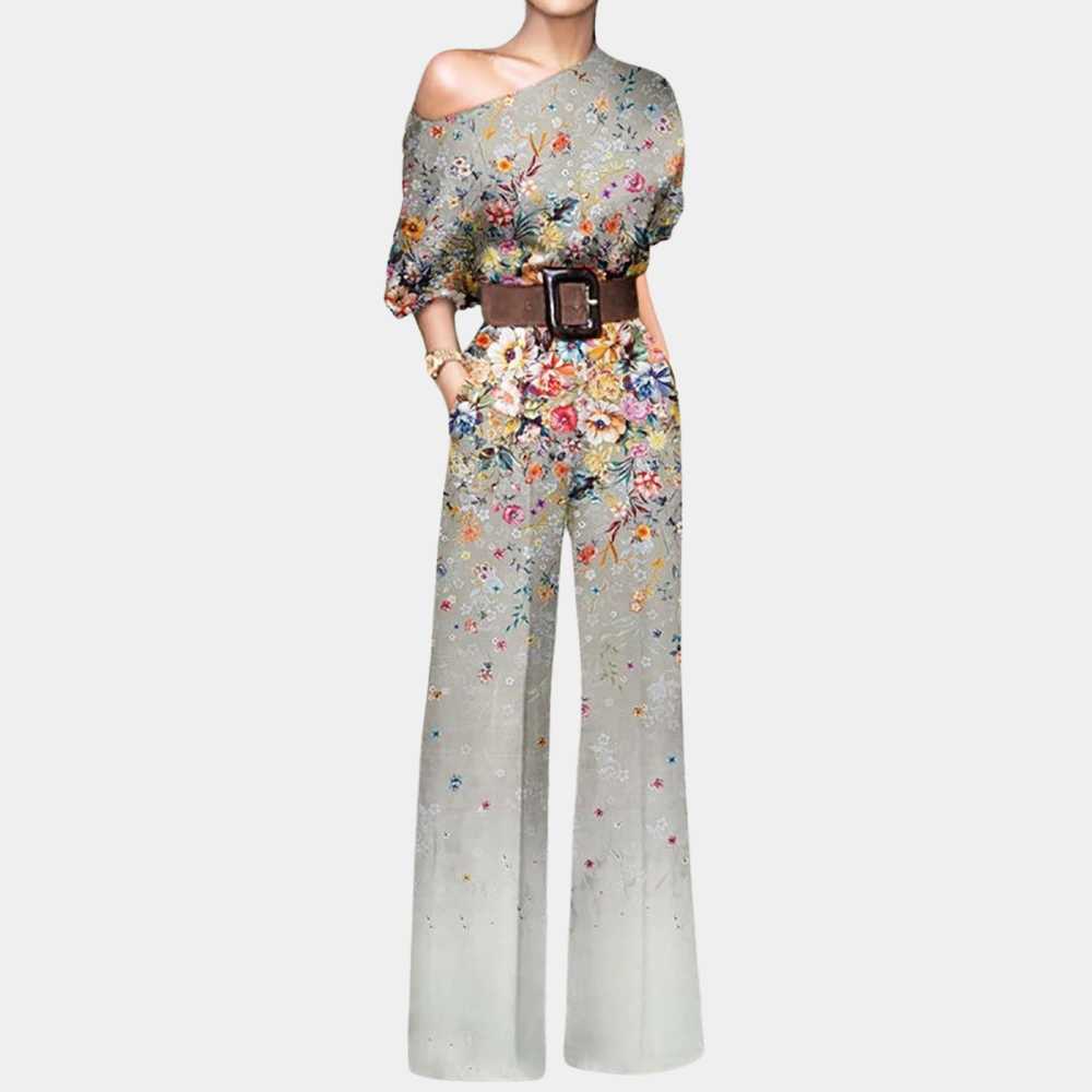 Butterfly Print Wide-Leg Jumpsuit