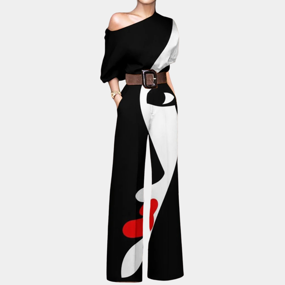 Butterfly Print Wide-Leg Jumpsuit